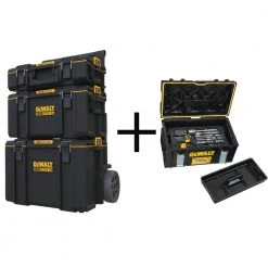 DEWALT TOUGHSYSTEM 2.0 Small Tool Box with Bonus Medium Tool Box, Mobile Tool Box and Mechanic Tool Set (226-Piece) w/ Tool Box