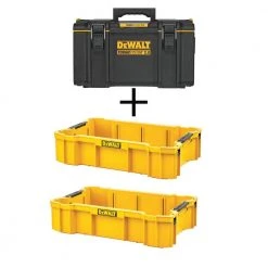 DEWALT TOUGHSYSTEM 2.0 22 in. Medium Tool Box with (2) TOUGHSYSTEM 2.0 Deep Tool Trays