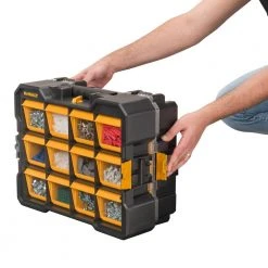 DEWALT 12-Compartment Small Parts Organizer Flip Bin (2-Pack) 12 DEWALT 12-Compartment Small Parts Organizer Flip Bin (2-Pack) -Tool Storage Online Shop black dewalt small parts organizers dwst14121w2pk 1d 1000