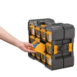 DEWALT 12-Compartment Small Parts Organizer Flip Bin (2-Pack) 11 DEWALT 12-Compartment Small Parts Organizer Flip Bin (2-Pack) -Tool Storage Online Shop black dewalt small parts organizers dwst14121w2pk a0 1000