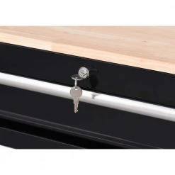 Husky 42 in. W x 18.1 in. D 8-Drawer Black Mobile Workbench Cabinet with Solid Wood Top -Tool Storage Online Shop black husky mobile workbenches h42mwc8blk fa 1000