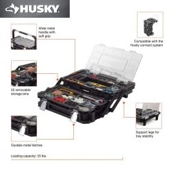 Husky 22 in. 22-Compartment Connect Cantilever Organizer for Small Parts Organizer -Tool Storage Online Shop black husky modular tool storage systems 230379 a0 1000