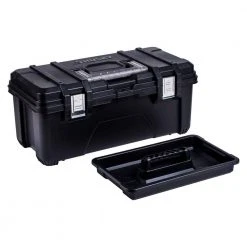 Husky 26 in. Black Plastic Portable Tool Box with Metal Latches -Tool Storage Online Shop black husky portable tool boxes 235580 1f 1000