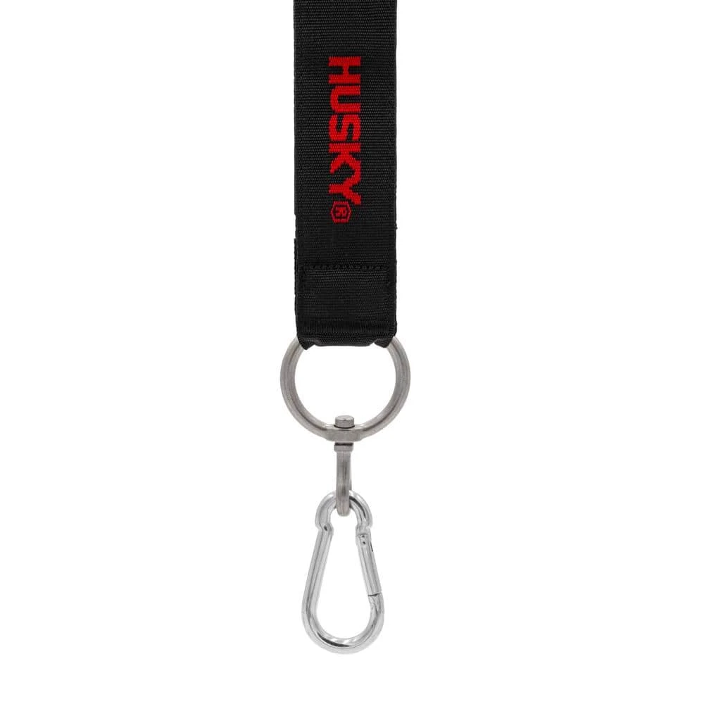 Husky 18 in. Heavy-Duty Hanging Carabiner Strap Zinc-Plated Steel with Quick-Release Hook and Loop Fastening in Black (2-Pack) 5 Husky 18 in. Heavy-Duty Hanging Carabiner Strap Zinc-Plated Steel with Quick-Release Hook and Loop Fastening in Black (2-Pack) - Image 3