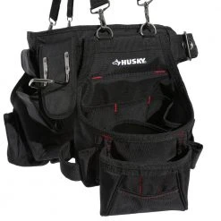 Husky 2-Bag 18 -Pocket Black Framer's Suspension Rig Work Tool Belt with Suspenders -Tool Storage Online Shop black husky tool belts hd00116 th 76 1000