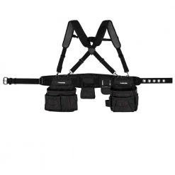 Husky 2-Bag 18 -Pocket Black Framer's Suspension Rig Work Tool Belt with Suspenders -Tool Storage Online Shop black husky tool belts hd00116 th fa 1000