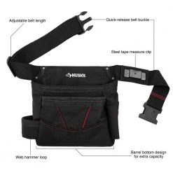 Husky 6-Pocket Black Tool Belt Pouch -Tool Storage Online Shop black husky tool belts hd335088 th 40 1000