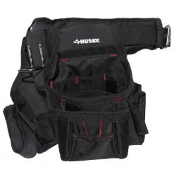 Husky 2-Bag 10-Pocket Black Contractor's Work Tool Belt -Tool Storage Online Shop black husky tool belts hd858759 th 1f 1000