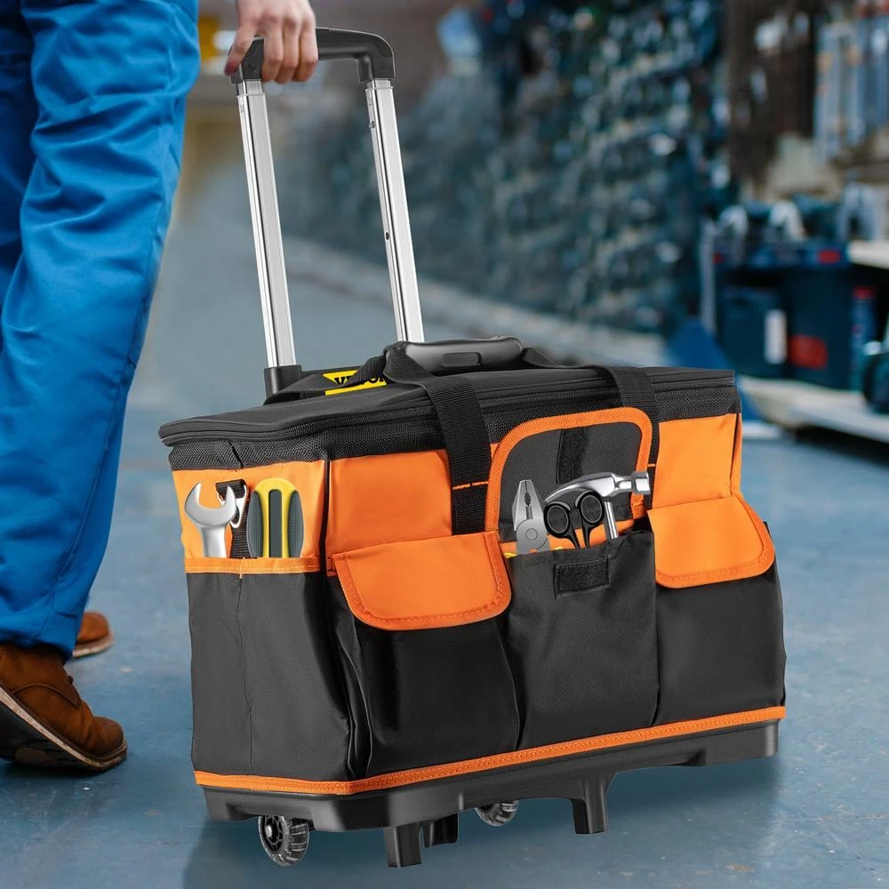 VEVOR 20 in. Rolling Tool Bag 198 lbs. Load Capacity 17-Pockets Bag Oxford Fabric Material with Telescoping Handle 10 VEVOR 20 in. Rolling Tool Bag 198 lbs. Load Capacity 17-Pockets Bag Oxford Fabric Material with Telescoping Handle - Image 8