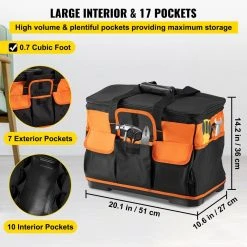 VEVOR 20 in. Rolling Tool Bag 198 lbs. Load Capacity 17-Pockets Bag Oxford Fabric Material with Telescoping Handle 14 VEVOR 20 in. Rolling Tool Bag 198 lbs. Load Capacity 17-Pockets Bag Oxford Fabric Material with Telescoping Handle -Tool Storage Online Shop black vevor portable tool boxes gjbglgjdyc203usvcv0 44 1000