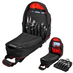 XtremepowerUS 20 in. 38-Pockets Heavy-Duty Padded Wide Mouth Jobsite Backpack Tool Bag -Tool Storage Online Shop black xtremepowerus tool bags 90703 h1 4f 1000