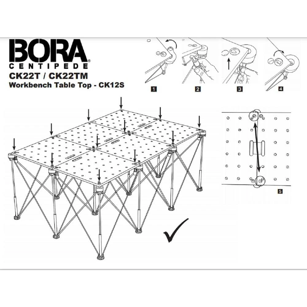 BORA 30 in. x 48 in. x 72 in. Steel Centipede Work Support Sawhorse with Accessories 12 BORA 30 in. x 48 in. x 72 in. Steel Centipede Work Support Sawhorse with Accessories - Image 10