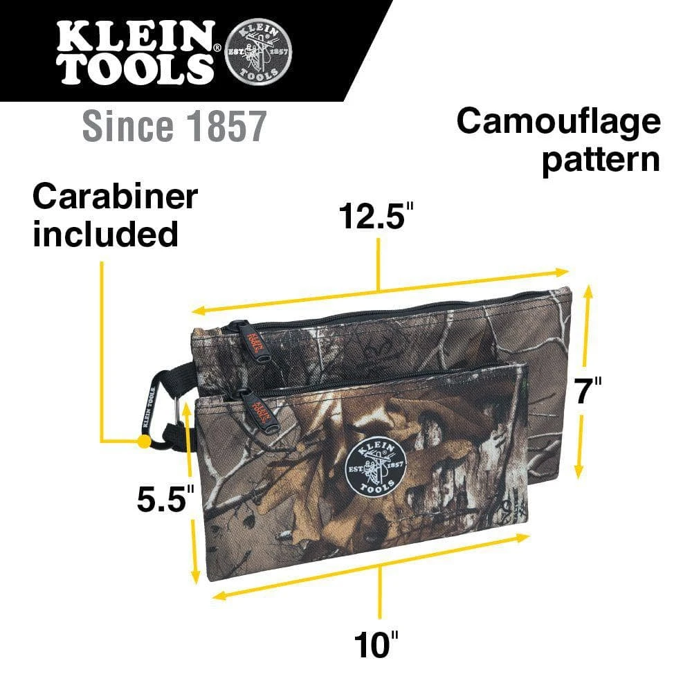 Klein Tools 10 in. Camo Zipper Tool Bag, 2-Pack 4 Klein Tools 10 in. Camo Zipper Tool Bag, 2-Pack - Image 2