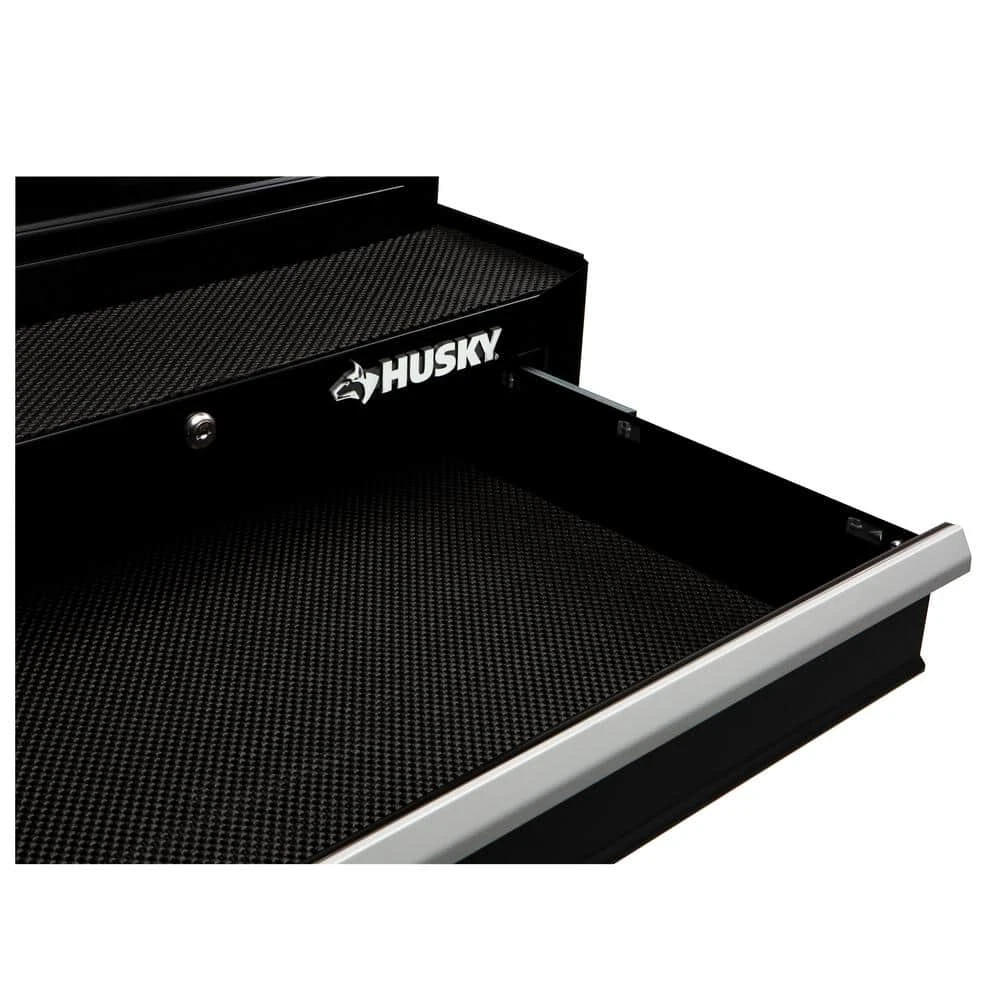 Husky 26.5 in. W x 18 in. D Standard Duty 4-Drawer Rolling Tool Cabinet in Gloss Black 9 Husky 26.5 in. W x 18 in. D Standard Duty 4-Drawer Rolling Tool Cabinet in Gloss Black - Image 7
