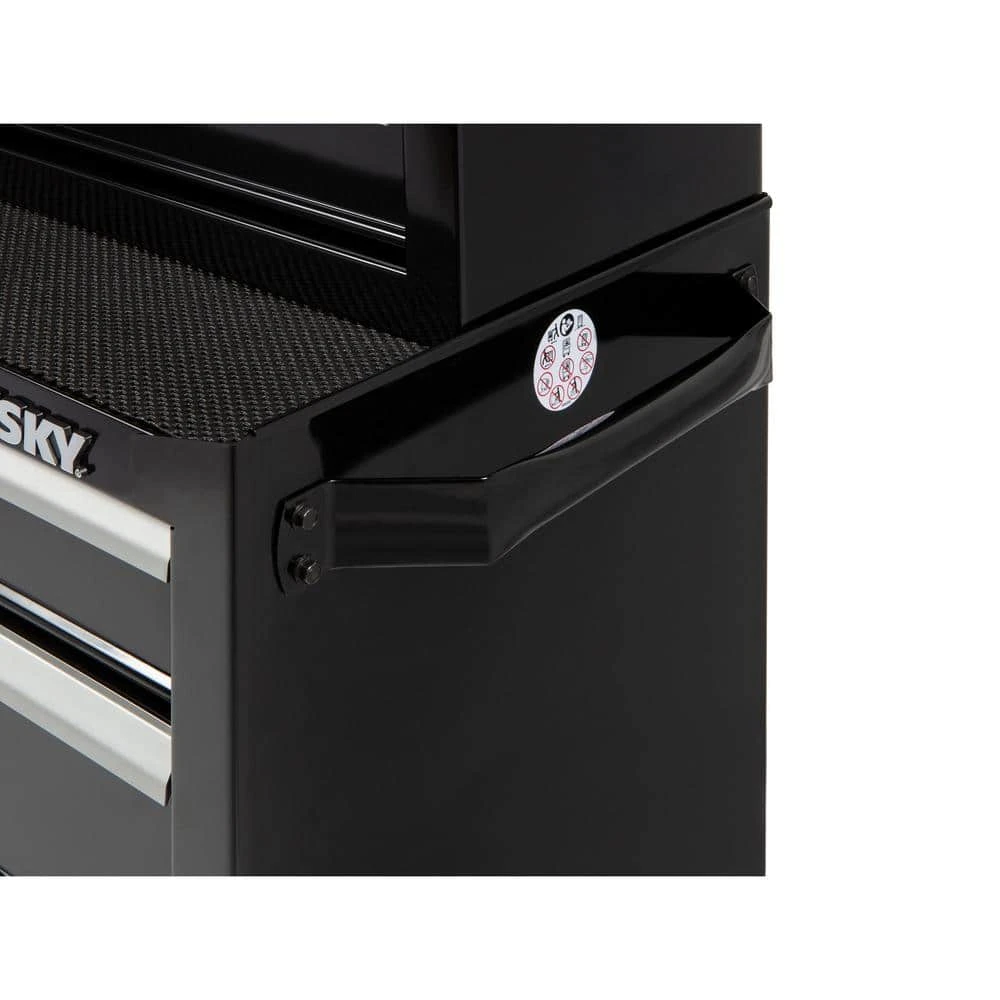 Husky 26.5 in. W x 18 in. D Standard Duty 4-Drawer Rolling Tool Cabinet in Gloss Black 8 Husky 26.5 in. W x 18 in. D Standard Duty 4-Drawer Rolling Tool Cabinet in Gloss Black - Image 6