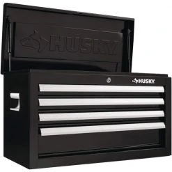 Husky 26 in. W x 12 in. D Standard Duty 4-Drawer Top Tool Chest in Gloss Black 31 Husky 26 in. W x 12 in. D Standard Duty 4-Drawer Top Tool Chest in Gloss Black -Tool Storage Online Shop gloss black husky top tool chests hkst98065bk 31 1000