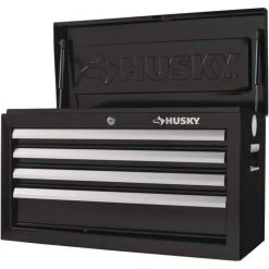 Husky 26 in. W x 12 in. D Standard Duty 4-Drawer Top Tool Chest in Gloss Black 28 Husky 26 in. W x 12 in. D Standard Duty 4-Drawer Top Tool Chest in Gloss Black -Tool Storage Online Shop gloss black husky top tool chests hkst98065bk fa 1000