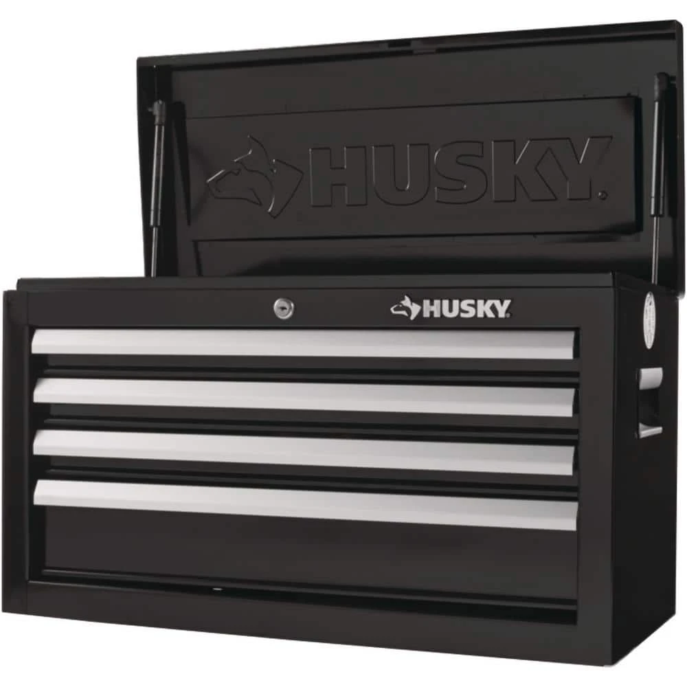 Husky 26 in. W x 12 in. D Standard Duty 4-Drawer Top Tool Chest in Gloss Black 14 Husky 26 in. W x 12 in. D Standard Duty 4-Drawer Top Tool Chest in Gloss Black - Image 12