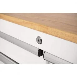 Husky 36 in. 3-Drawer with Solid Wood Top in Gloss White Utility Cart -Tool Storage Online Shop gloss white husky tool carts houc3603bj1 66 1000