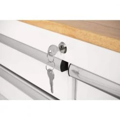 Husky 36 in. 3-Drawer with Solid Wood Top in Gloss White Utility Cart -Tool Storage Online Shop gloss white husky tool carts houc3603bj1 76 1000