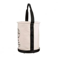 Klein Tools Canvas Bucket, Wide-Opening, Straight-Wall, Molded Bottom, 12-Inch -Tool Storage Online Shop natural canvas klein tools tool bags 5109 66 1000