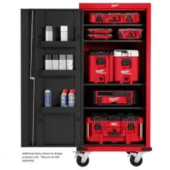 Milwaukee 27 in. 4-Shelf Tool Locker -Tool Storage Online Shop red and black milwaukee side tool cabinets lockers 48 22 8586 1f 1000