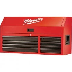 Milwaukee 46 in. 8-Drawer Steel Storage Top Chest in Red and Black -Tool Storage Online Shop red and black textured powder coating milwaukee top tool chests 48 22 8510 4f 1000