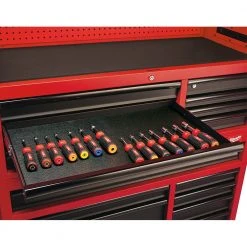 Milwaukee 46 in. 8-Drawer Steel Storage Top Chest in Red and Black -Tool Storage Online Shop red and black textured powder coating milwaukee top tool chests 48 22 8510 77 1000
