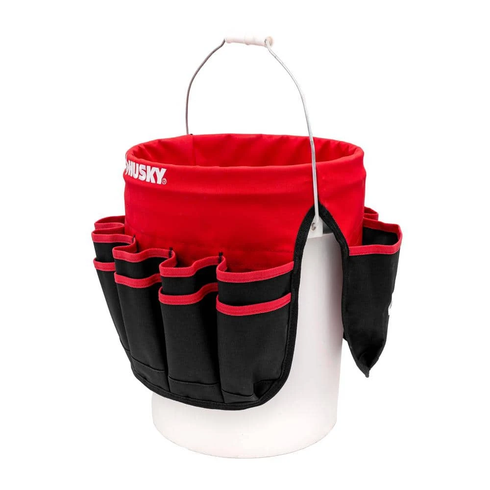 Husky 12 in. 30 Pocket Heavy Duty Bucket Jockey 5 Gallon In-Bucket Storage Tool Bag 8 Husky 12 in. 30 Pocket Heavy Duty Bucket Jockey 5 Gallon In-Bucket Storage Tool Bag - Image 6