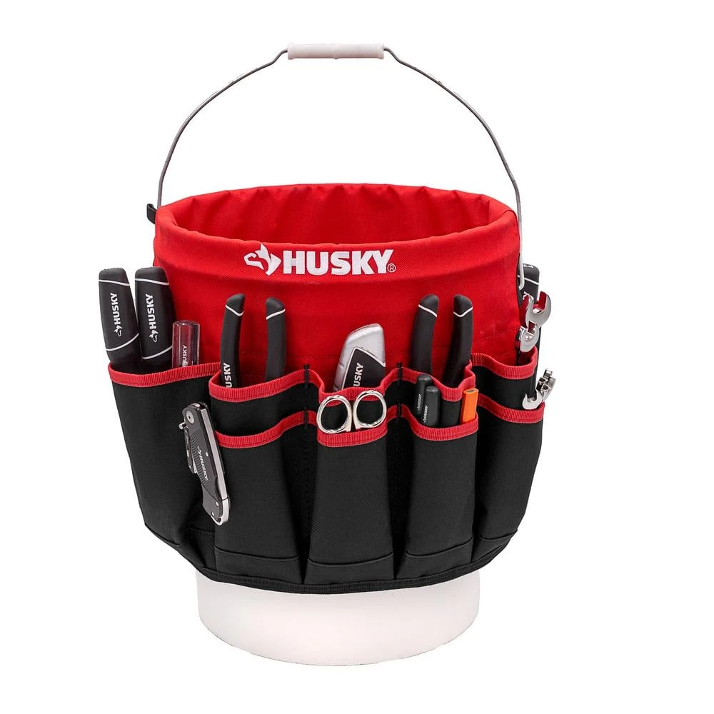 Husky 12 in. 30 Pocket Heavy Duty Bucket Jockey 5 Gallon In-Bucket Storage Tool Bag 4 Husky 12 in. 30 Pocket Heavy Duty Bucket Jockey 5 Gallon In-Bucket Storage Tool Bag - Image 2