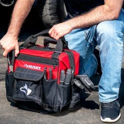 Husky 14 in. Rolling Tool Bag with Stackable 12 in. Tool Bag -Tool Storage Online Shop red black husky tool bags hd650142 th bd d4 1000