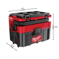 Milwaukee PACKOUT 20 in. 2-Wheel Utility Cart & M18 FUEL PACKOUT 18-Volt Lithium-Ion Cordless 2.5 Gal. Wet/Dry Vacuum (Tool-Only) -Tool Storage Online Shop red black milwaukee modular tool storage systems 48 22 8415 0970 20 66 1000