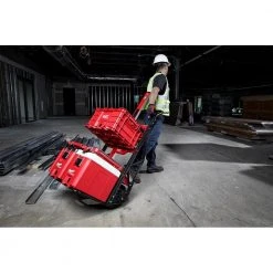 Milwaukee PACKOUT 20 in. 2-Wheel Utility Cart & M18 FUEL PACKOUT 18-Volt Lithium-Ion Cordless 2.5 Gal. Wet/Dry Vacuum (Tool-Only) -Tool Storage Online Shop red black milwaukee modular tool storage systems 48 22 8415 0970 20 d4 1000