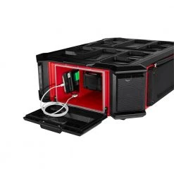 Milwaukee PACKOUT 20 in. 2-Wheel Utility Cart with M18 Lithium-Ion Cordless PACKOUT Radio/Speaker with Built-In Charger -Tool Storage Online Shop red black milwaukee modular tool storage systems 48 22 8415 2950 20 1d 1000
