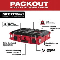 Milwaukee PACKOUT 20 in. 2-Wheel Utility Cart Kit (3-Piece) -Tool Storage Online Shop red black milwaukee modular tool storage systems 48 22 8415 48 22 8425 48 22 8424 a0 1000