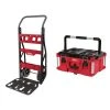 Milwaukee PACKOUT 20 in. 2-Wheel Utility Cart with Large Tool Box (2-Piece) -Tool Storage Online Shop red black milwaukee modular tool storage systems 48 22 8415 48 22 8425 64 1000