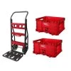 Milwaukee PACKOUT 20 in. 2-Wheel Utility Cart with (2) PACKOUT Tool Storage Crates 2 Milwaukee PACKOUT 20 in. 2-Wheel Utility Cart with (2) PACKOUT Tool Storage Crates -Tool Storage Online Shop red black milwaukee modular tool storage systems 48 22 8415 48 22 8440x2 64 1000