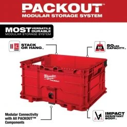 Milwaukee PACKOUT 20 in. 2-Wheel Utility Cart with (3) PACKOUT Tool Storage Crates 19 Milwaukee PACKOUT 20 in. 2-Wheel Utility Cart with (3) PACKOUT Tool Storage Crates -Tool Storage Online Shop red black milwaukee modular tool storage systems 48 22 8415 48 22 8440x3 40 1000