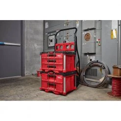 Milwaukee PACKOUT 20 in. 2-Wheel Utility Cart with 2-Drawer Tool Box -Tool Storage Online Shop red black milwaukee modular tool storage systems 48 22 8415 48 22 8442 44 1000