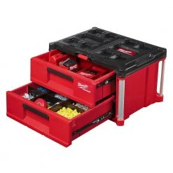 Milwaukee PACKOUT 20 in. 2-Wheel Utility Cart with 2-Drawer Tool Box -Tool Storage Online Shop red black milwaukee modular tool storage systems 48 22 8415 48 22 8442 66 1000