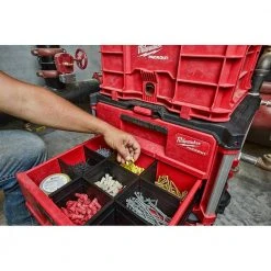 Milwaukee PACKOUT 20 in. 2-Wheel Utility Cart with 2-Drawer Tool Box -Tool Storage Online Shop red black milwaukee modular tool storage systems 48 22 8415 48 22 8442 fa 1000