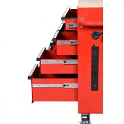 Husky 42 in. W x 18.1 in. D 8-Drawer Red Mobile Workbench Cabinet with Solid Wood Top -Tool Storage Online Shop red husky mobile workbenches h42mwc8red 44 1000