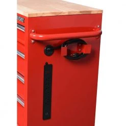 Husky 42 in. W x 18.1 in. D 8-Drawer Red Mobile Workbench Cabinet with Solid Wood Top -Tool Storage Online Shop red husky mobile workbenches h42mwc8red 4f 1000