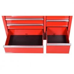 Husky 42 in. W x 18.1 in. D 8-Drawer Red Mobile Workbench Cabinet with Solid Wood Top -Tool Storage Online Shop red husky mobile workbenches h42mwc8red 77 1000