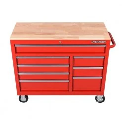Husky 42 in. W x 18.1 in. D 8-Drawer Red Mobile Workbench Cabinet with Solid Wood Top -Tool Storage Online Shop red husky mobile workbenches h42mwc8red a0 1000