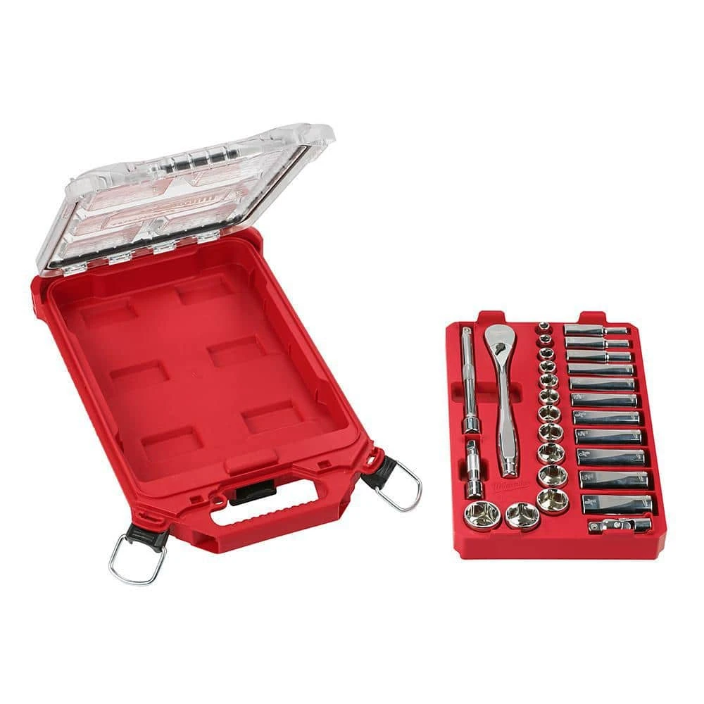 Milwaukee 15 in. PACKOUT Backpack 3/8 in. Drive METRIC Ratchet and Socket Mechanics Tool Set with PACKOUT Case (32-Piece) 10 Milwaukee 15 in. PACKOUT Backpack 3/8 in. Drive METRIC Ratchet and Socket Mechanics Tool Set with PACKOUT Case (32-Piece) - Image 8