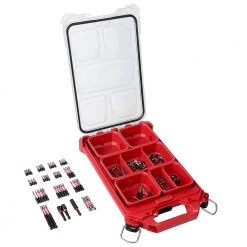 Milwaukee 10 in. PACKOUT Tote with SHOCKWAVE Impact Duty Alloy Steel Screw Driver Bit Set with PACKOUT Case (100-Piece) 20 Milwaukee 10 in. PACKOUT Tote with SHOCKWAVE Impact Duty Alloy Steel Screw Driver Bit Set with PACKOUT Case (100-Piece) -Tool Storage Online Shop red milwaukee modular tool storage systems 48 22 8310 48 32 4082 c3 1000
