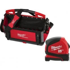 Milwaukee 20 in. PACKOUT Tote with 25 ft Compact Tape Measure