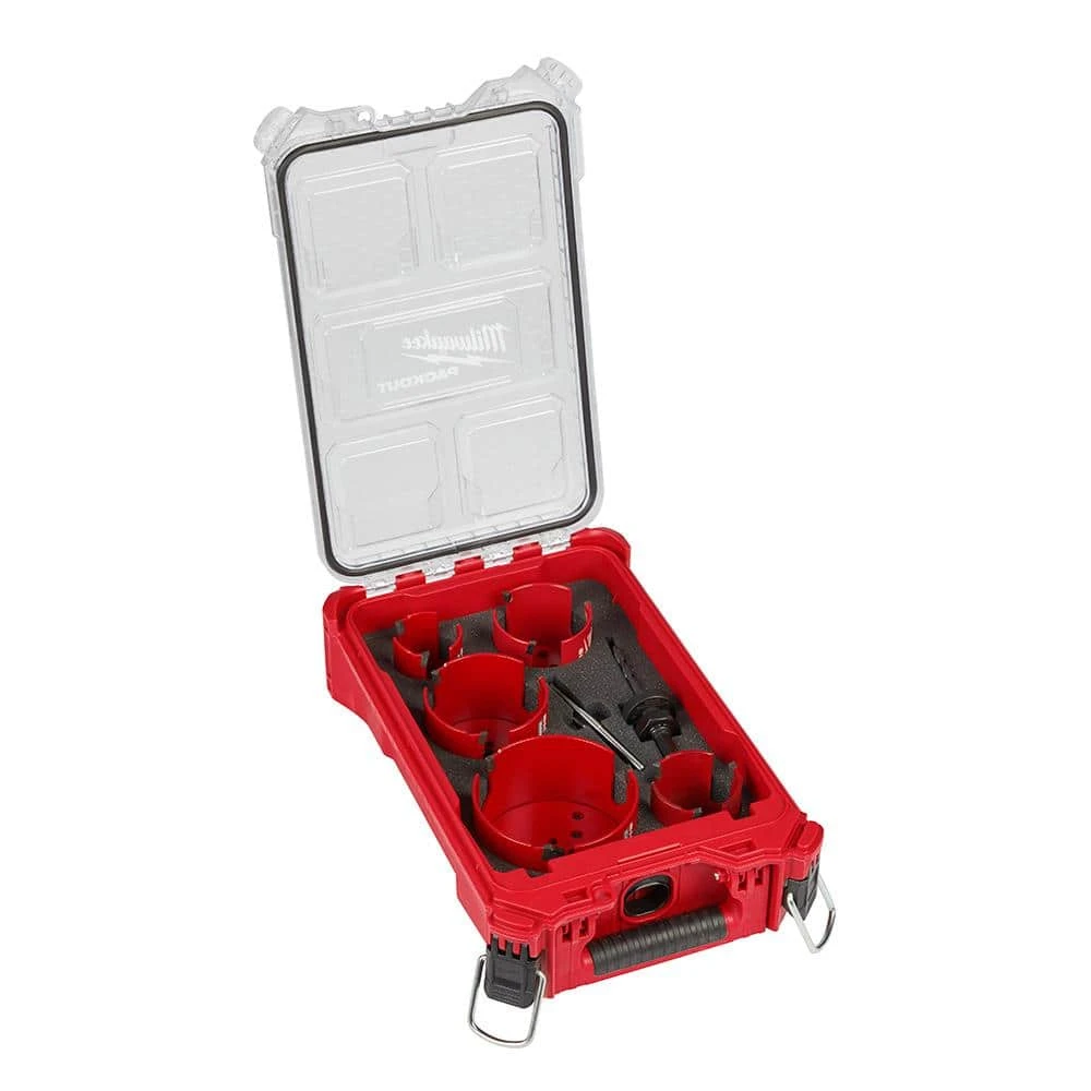 Milwaukee 20 in. PACKOUT Tote with BIG HAWG Carbide Hole Saw Kit (9-Piece) with PACKOUT Case 9 Milwaukee 20 in. PACKOUT Tote with BIG HAWG Carbide Hole Saw Kit (9-Piece) with PACKOUT Case - Image 7