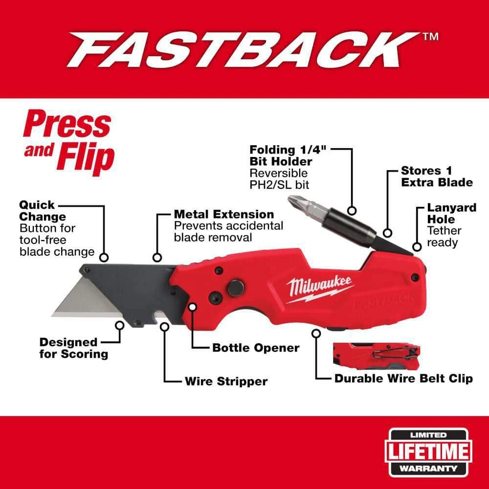 Milwaukee 15 in. PACKOUT Tool Bag with FASTBACK 6-In-1 Folding Utility Knife and FASTBACK Compact Folding Utility Knife Set 6 Milwaukee 15 in. PACKOUT Tool Bag with FASTBACK 6-In-1 Folding Utility Knife and FASTBACK Compact Folding Utility Knife Set - Image 4